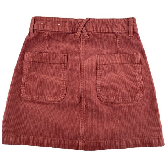 American Eagle Super Stretch Corduroy Button-Front Mini Skirt Rust Size 4 - Picture 5 of 5